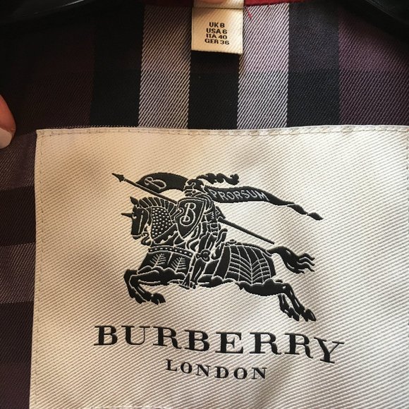 Pristine orig $3,285 Burberry red trench check lining + undercollar SZ UK 8 US 6 - Picture 9 of 11